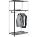 Global Equipment Free Standing Clothes Rack - 3 Shelf - 36"W x 24"D x 74"H - Black 184450B